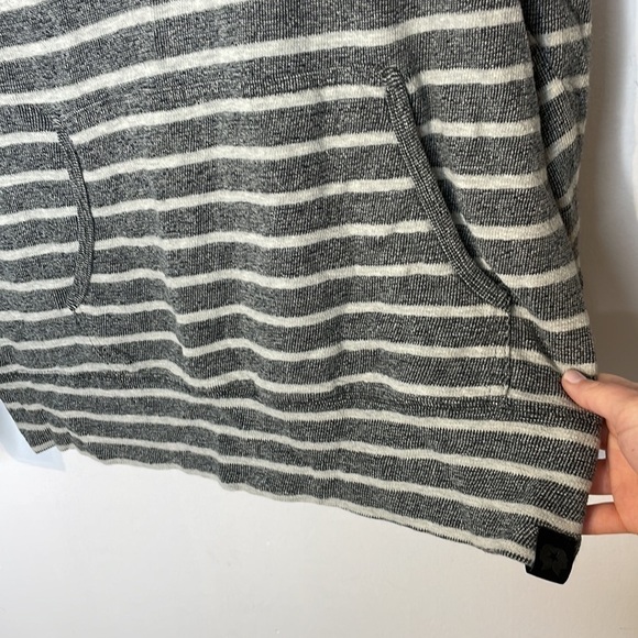 Djab classic stripes cotton half buttons hooded long sleeve top - Picture 3 of 8